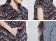 Multicolored Natural Women Real Fox Fur Vest Fur Vest Women