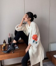 Winter Velvet Mink Fur and Wool Overcoat