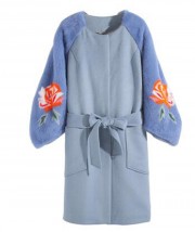 Winter Velvet Mink Fur and Wool Overcoat