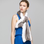 Real Knitted Mink Fur Scarf Muffler Shawl Stole Wrap