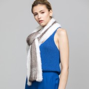 Real Knitted Mink Fur Scarf Muffler Shawl Stole Wrap