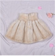 Real Knitted Mink Fur Bolero Stole Poncho Cape Mink Shawl Wrap