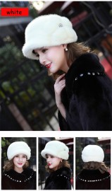 Fashion Mink Fur Cap for Women