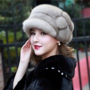 Fashion Mink Fur Cap for Women
