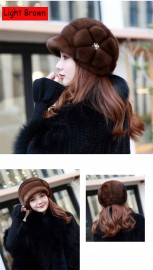Fashion Mink Fur Cap for Women