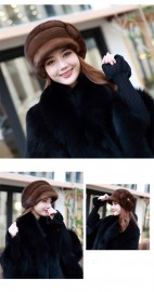 Fashion Mink Fur Cap for Women
