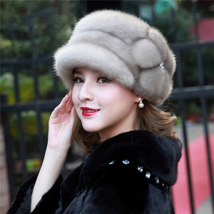 Fashion Mink Fur Cap for Women