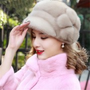 Fashion Mink Fur Cap for Women