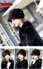 Fashion Mink Fur Cap for Women