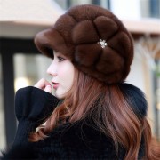 Fashion Mink Fur Cap for Women