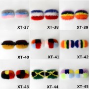 Dazzle Color Sole Fox Raccoon Fur Slides Fluffy Slippers